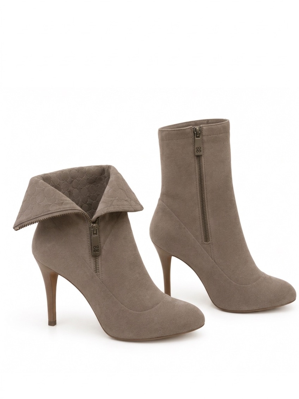 Coach 9 Convertible Bethie Ankle Bootie Taupe Suede Fall Neutral Classic Luxury